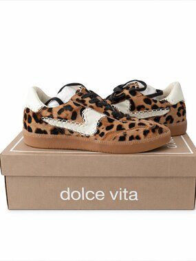 Dolce Vita Notice Stitch Leopard Print Sneakers size 6.5